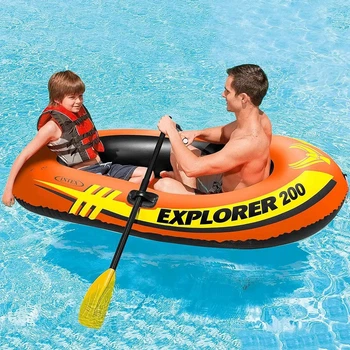 Двухместная надувная лодка с веслами Intex Explorer 185 * 94 * 41 см