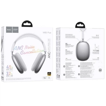 Наушники hoco. W65 Plus Happy Bluetooth 5.4, ANC (активное шумоподавление) до 32 часов Silver