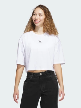 Футболка бавовняна коротка жіноча Adidas Originals Ess Crop Tee JJ3385 L White (4067902579726)