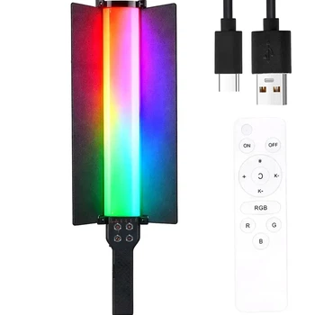 RGB лампа видеосвет 60см с пультом управления от USB черная для фото и видео съемки модель LS-188