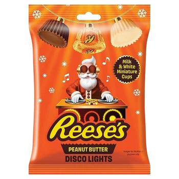 Шоколадні цукерки Reese's Peanut Butter Miniatures Milk & White Disco Lights Bag 62г