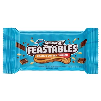 Шоколад Мистер Бист Feastables MrBeast Peanut Butter Milk Chocolate с арахисовой пастой 35г