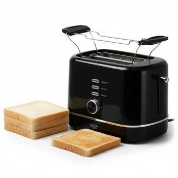 Тостер Adler AD 3224 7 уровней обжаривания решетка для булочек 850Вт Black