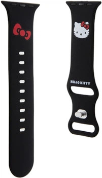 Pasek Hello Kitty Silicone Kitty Head do Apple Watch Series 1/2/3/4/5/6/7/8/SE/SE2 38-41 mm Black (3666339211950)