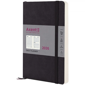 Щоденник датований 2026 рік Axent Partner Soft Skin 145х210 мм чорний 8810-26-01-A, 72786