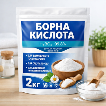 Борная кислота 2 кг (ортоборная кислота), борное микроудобрение, антисептик, стимулятор роста