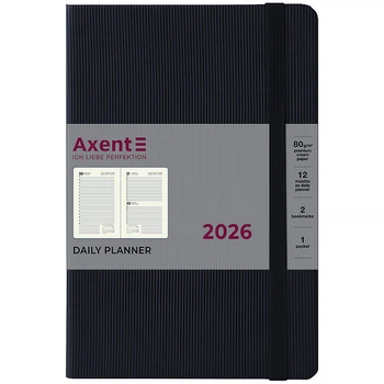 Щоденник датований 2026 рік Axent Partner Lines 145х210 мм чорний 8815-26-01-A, 72791