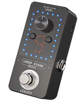 Педаль лупер LEKATO для электрогитары и баса, loop pedal с тюнером, 9 перхоти, запись до 40 минут
