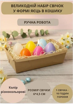 Свечи пасхальные великодние свечки в форме яиц свеча декоративная пасхальный декор разноцветные свечи