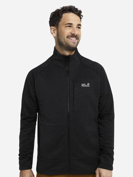 Спортивна кофта чоловіча Jack Wolfskin Anytrail Fz A65795-6000 2XL Чорна (4064886646987)