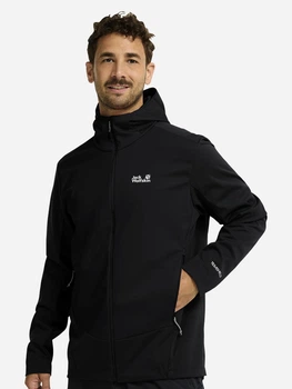 Куртка демісезонна з капюшоном чоловіча Jack Wolfskin Skyvail A65864-6000 M Чорна (4064886661157)