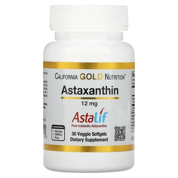 Чистий ісландський астаксантин California Gold Nutrition (Astaxanthin) 12 мг 30 капсул CGN01103