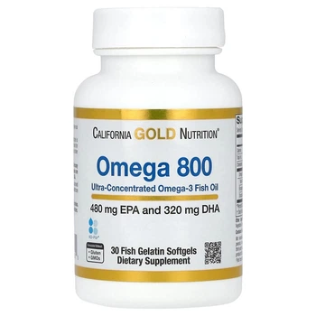 Омега-3 риб'ячий жир фармацевтичного ступеня чистоти California Gold Nutrition (Omega 800) 1000 мг 30 капсул CGN01251