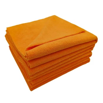 Полотенце из микрофибры двухслойное оранжевое 40х40см 300GSM (1шт)