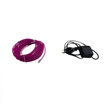 Подсветка в авто Холодный неон розовый 5м, USB (с контроллером)