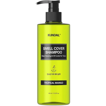 Шампунь KUNDAL All Day Smell Cover Teens Shampoo Tropical Mango против жирности волос для подростков 400 мл