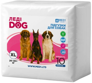Памперси для собак MED1 Lady Dog розмір XL 10 шт (MED1-LD-XL)