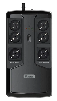 ИБП Mustek PowerMust 600 Offline, 6xSchuko, USB (600-LED-OFF-T10)