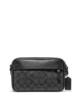 Сумка через плечо Coach коуч чорного кольору Crossbody Signature Leather Black