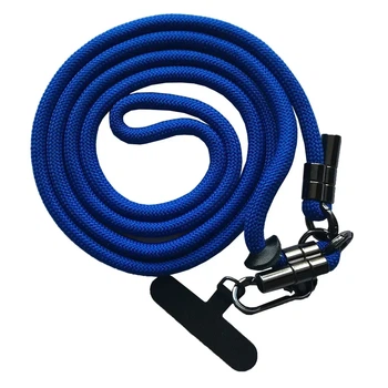 Шнурок LONG 150см с карабином и держателем для чехлов универсальный Blue
