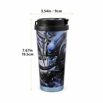 Термокружка с крышкой 530 мл (18 oz), высота 19,5 см, диаметр 9 см, дизайн “Alien”