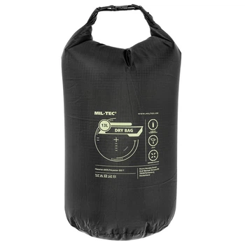 Сумка гермомешок Mil-Tec водонепроницаемый Drybag Waterproof Bag 13л Черный (opt-M-T-8524)