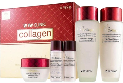 Набор косметики для ухода за лицом 3W Clinic Collagen Skin Care 3 Items Set Тонер + эмульсия + крем (8809176164231)