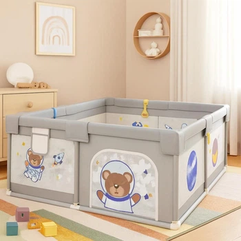 Детский манеж Terrio Bear L Серый 150х180 см ігровий на подарунок складаний