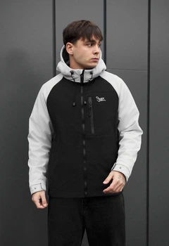 Мужская куртка стаф некса черный со светло-серым soft shell демисезонная Staff nexa black & light gray L (380333)