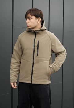 Куртка мужская стаф зеленая демисезонная soft shell базовая Staff synx light olive XL (380432)