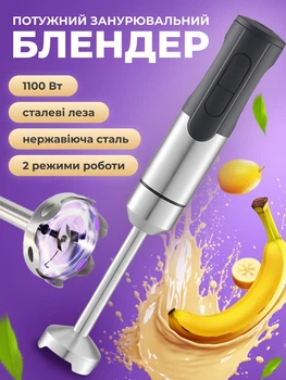 Блендер для смузі занурювальний ручний із нержавіючої сталі для кухні електричний дитягого харчування