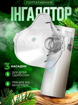 Ингалятор портативный для детей взрослых небулайзер ультразвуковой детский для носа дыхания от кашля простуды компрессорный домашний карманный аккумуляторный USB тихий бесшумный ингаляции аллергиков при астме меш новорожденных назальный