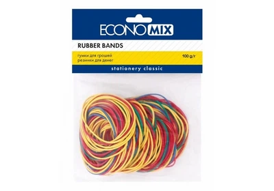 Гумки для грошей Economix 100 г асорті d 57 мм (E41506)