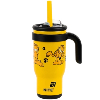 Термокружка с трубочкой Kite Garfield GF25-1266, 530мл