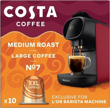 Кава в капсулах Costa Smooth Medium Roast Large Coffee №7 BARISTA DOUBLE XXL (220 мл) -Тільки для Кавоварок Nespresso L`OR Philips
