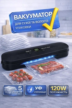 Вакууматор для еды и продуктов Черный