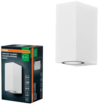 Фасадний світильник OSRAM ENDURA Classic Square UpDown White 2хGU10 ІР44 (4099854447846)