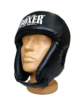 Шолом карате (M) з укріпленою маківкою шкірвініл Boxer Sport Line чорний