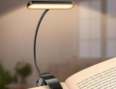 Світильник кліпсовий LED лампа з акумулятором ліхтарик для читання книг чорний