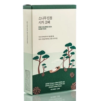 Очищающие полоски для носа с экстрактом иголок сосны ROUND LAB Pine Calming Cica Nose Pack 5 шт