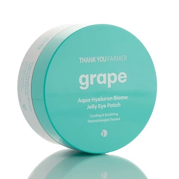 Патчи для кожи вокруг глаз с экстрактом зеленого винограда THANK YOU FARMER Grape Aqua Hyaluron Biome Jelly Eye Patch 60 шт