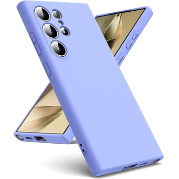 Чехол Fiji Full Soft Premium для Samsung Galaxy S24 Ultra (S928) противоударный бампер с микрофиброй Violet