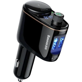FM - трансмітер Baseus S-06 Lokomotive Car Bluetooth MP3 Player Black (CCHC000001)