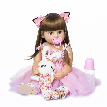 Реалістична Кукла Реборн 55 см Моніка повністю силіконова Doll Reborn Baby Born К0100101