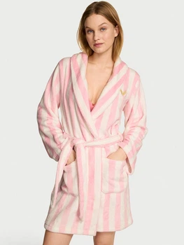 Женский халат Victoria's Secret (2963319884416) Cozy Plush M/L розовый (в полоску)