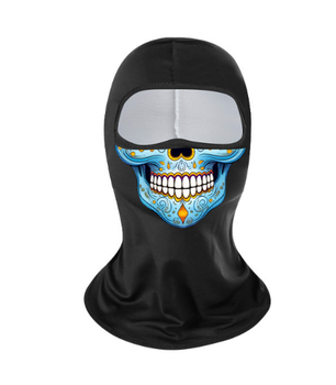 Літня балаклава-підшоломник з принтом «Skull Blue» Балаклава літня