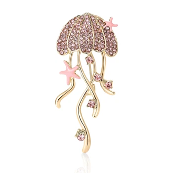 Брошь BROCHE бижутерия Море Медуза розовая BRBF114433