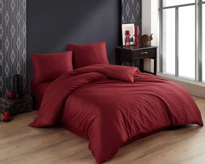 Постільна білизна євро Charlotte Stripe Satin Bordo бордовий