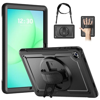 Протиударний чохол з підставкою 360° та ремінцем Shockprof Carbon для планшета Samsung Galaxy Tab A11+ Plus 11" / Tab A9+ Plus 11" (SM-X236, SM-X230, SM-X216, SM-X210)