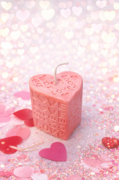 Свічка серце «LOVE», розовая